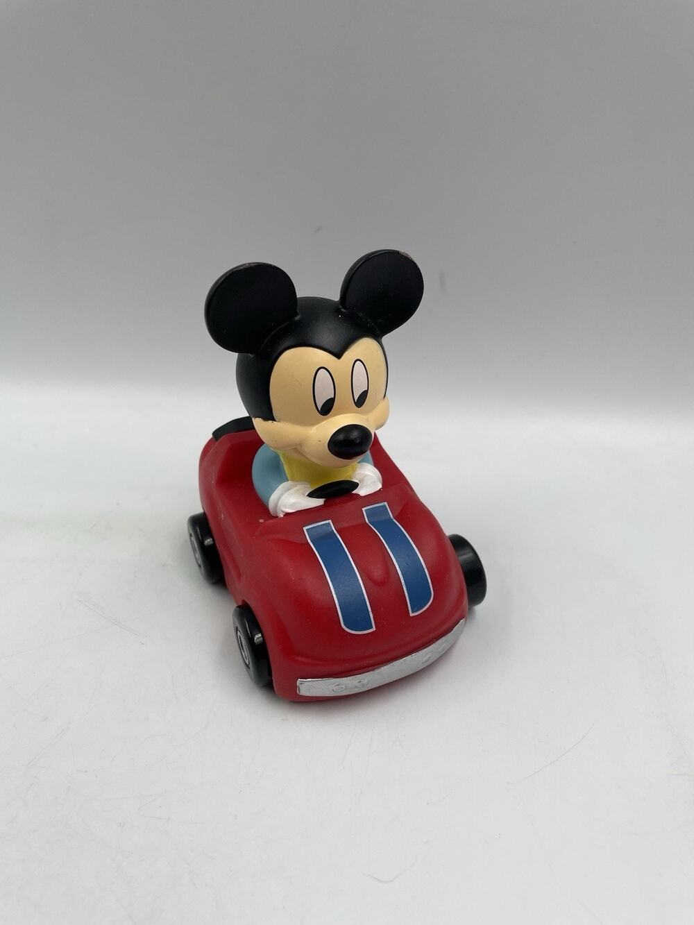 Disney Mickey Mouse Rolling Baby Toy Car Plastic Small Red 3" x 4"